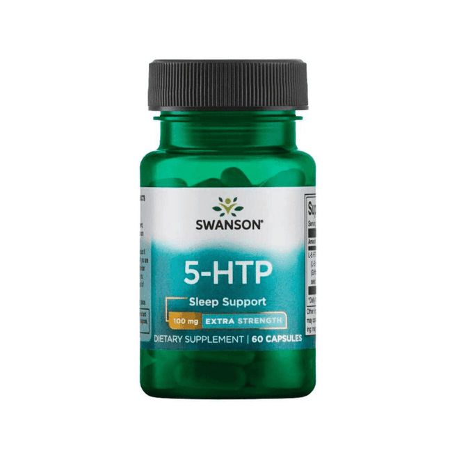 Cajas de Ultra 5-HTP de Swanson con 60 cápsulas, 100 mg por cápsula.