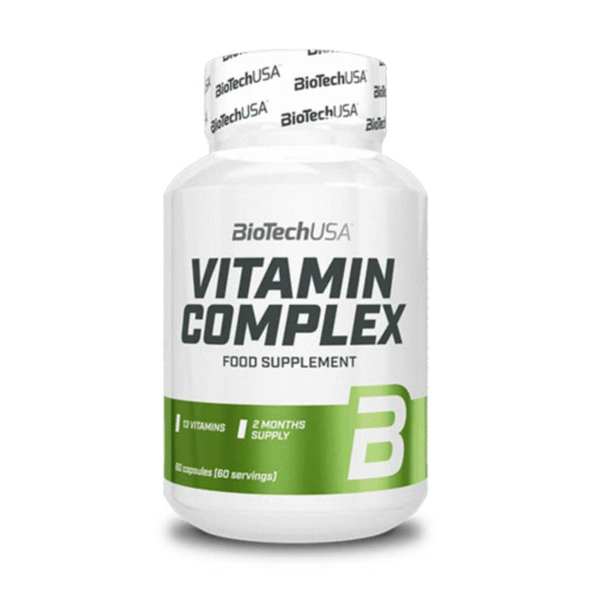Complejo de vitaminas BiotechUSA en cápsulas, suplemento multivitamínico para la salud y bienestar.