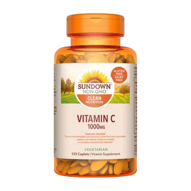 Frascos de Vitamina C 1000 mg de Sundown Naturals con 133 cápsulas.