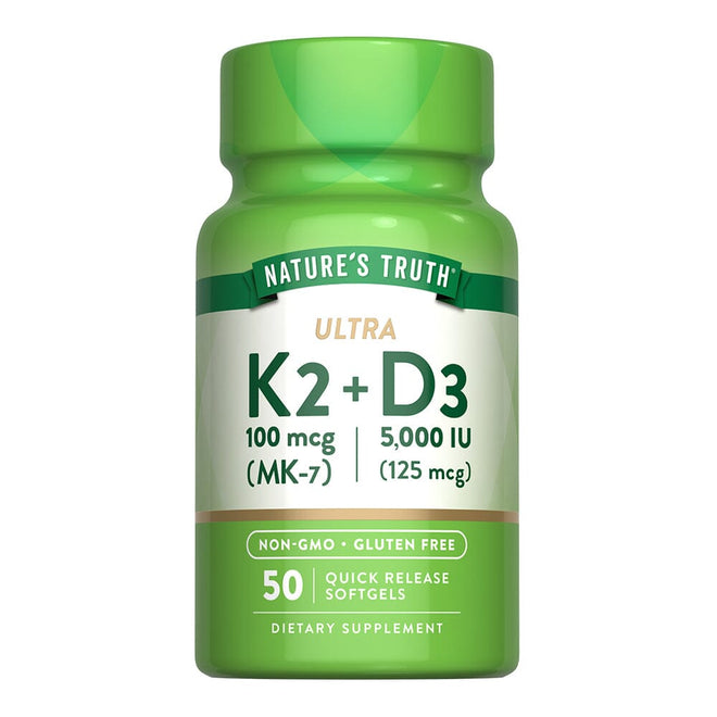 Softgels de Ultra K2 + D3 de Nature's Truth en su envase.