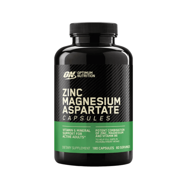 Cápsulas de ZMA de Optimum Nutrition con zinc y magnesio en envase de 180 cápsulas, suplemento de vitaminas y salud