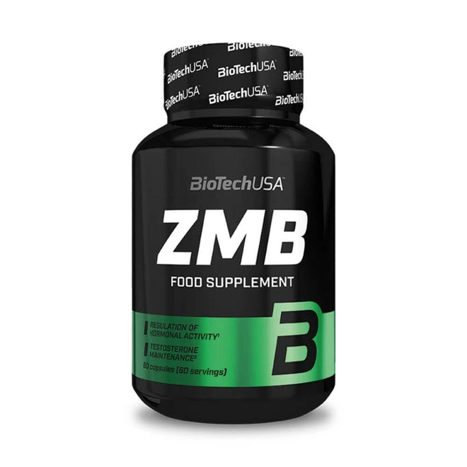 Frasco de ZMB Attack ZMA de BiotechUSA con 60 cápsulas.